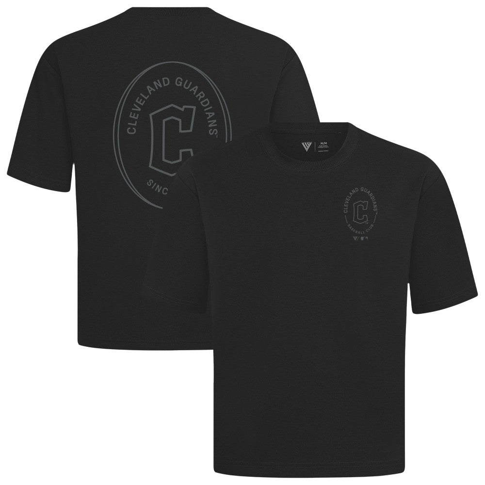 Black Cleveland Guardians Levelwear Signet Oversized Luxe Signature Knit T-Shirt