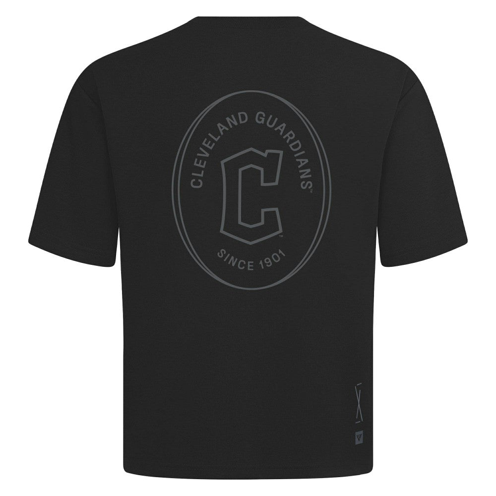Black Cleveland Guardians Levelwear Signet Oversized Luxe Signature Knit T-Shirt