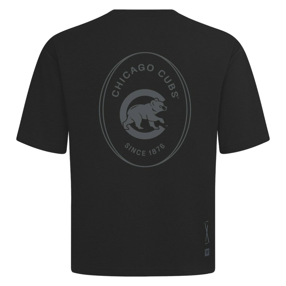Black Chicago Cubs Levelwear Signet Oversized Luxe Signature Knit T-Shirt