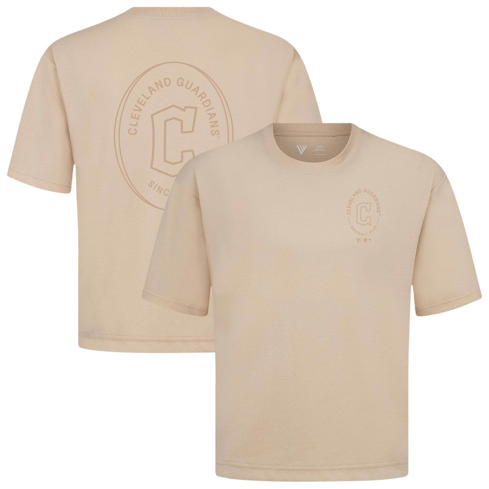 Khaki Cleveland Guardians Levelwear Signet Oversized Luxe Signature Knit T-Shirt