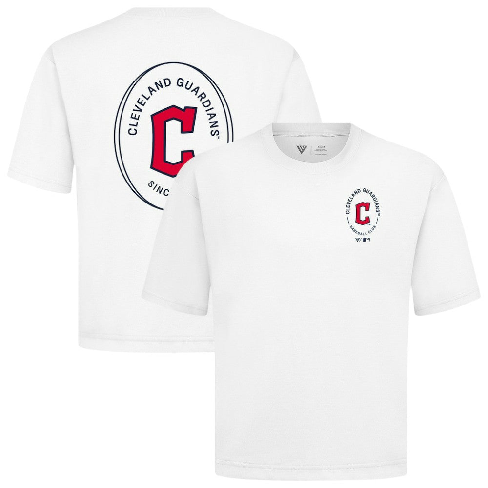 White Cleveland Guardians Levelwear Signet Oversized Luxe Signature Knit T-Shirt