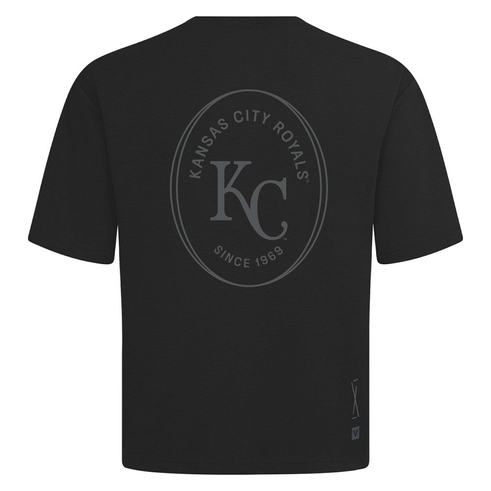 Black Kansas City Royals Levelwear Signet Oversized Luxe Signature Knit T-Shirt