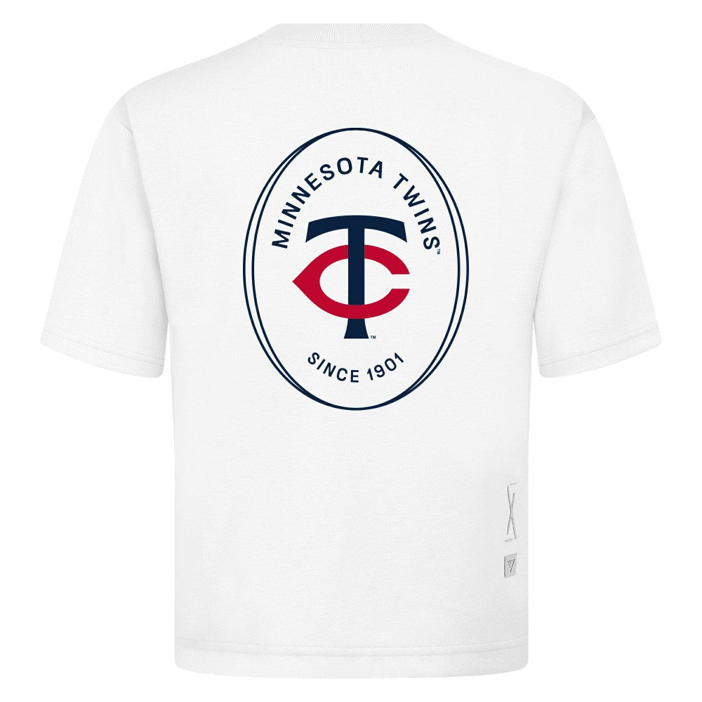 White Minnesota Twins Levelwear Register Oversized Luxe Signature Knit T-Shirt
