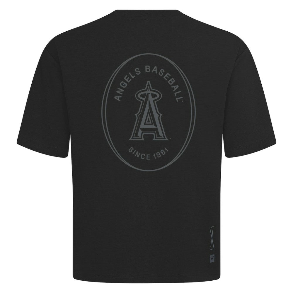 Black Los Angeles Angels Levelwear Register Oversized Luxe Signature Knit T-Shirt