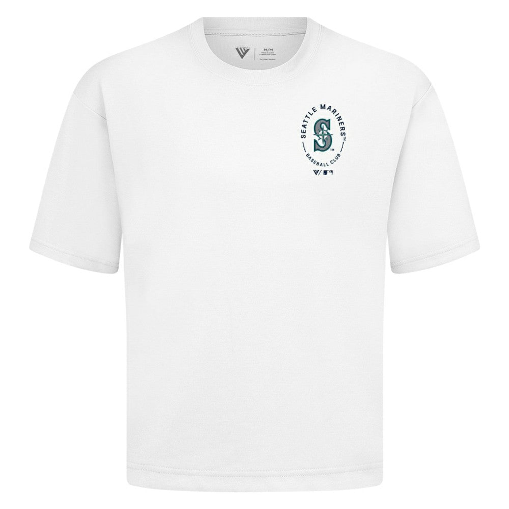 White Seattle Mariners Levelwear Register Oversized Luxe Signature Knit T-Shirt