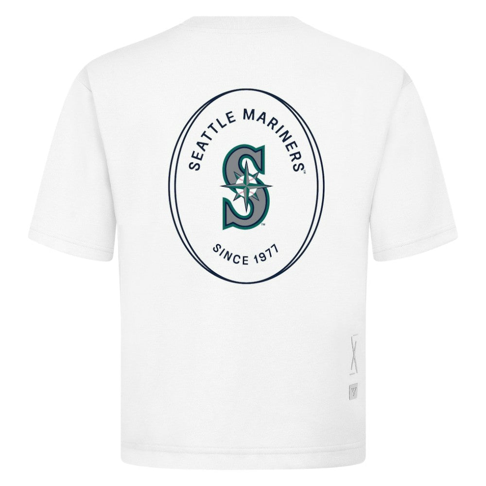 White Seattle Mariners Levelwear Register Oversized Luxe Signature Knit T-Shirt