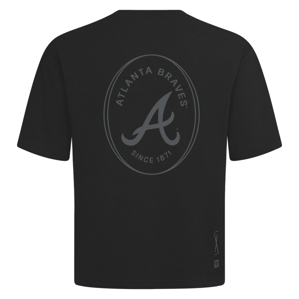 Black Atlanta Braves Levelwear Register Oversized Luxe Signature Knit T-Shirt