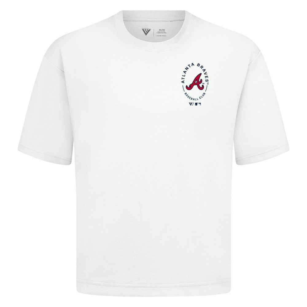 White Atlanta Braves Levelwear Register Oversized Luxe Signature Knit T-Shirt