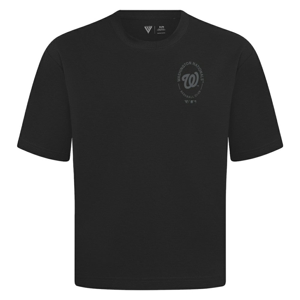 Black Washington Nationals Levelwear Register Oversized Luxe Signature Knit T-Shirt