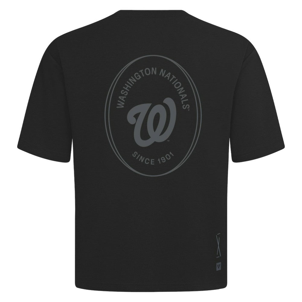 Black Washington Nationals Levelwear Register Oversized Luxe Signature Knit T-Shirt