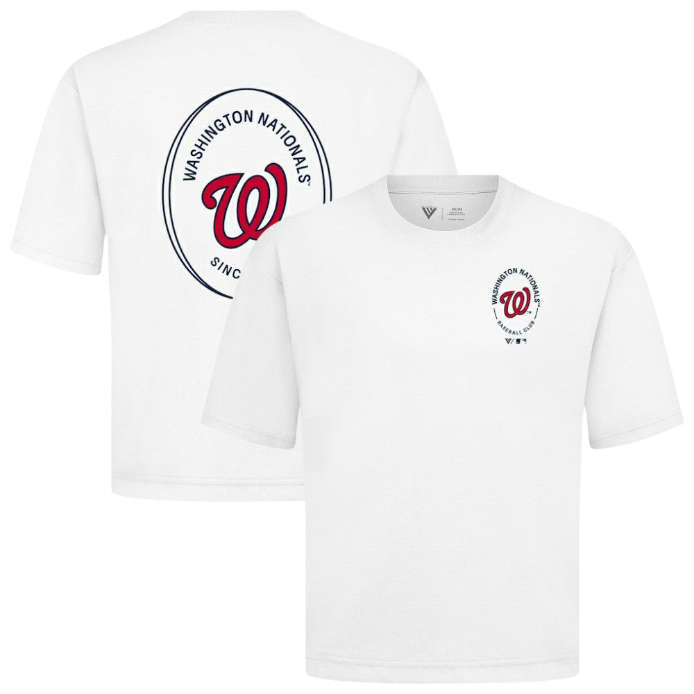 White Washington Nationals Levelwear Register Oversized Luxe Signature Knit T-Shirt