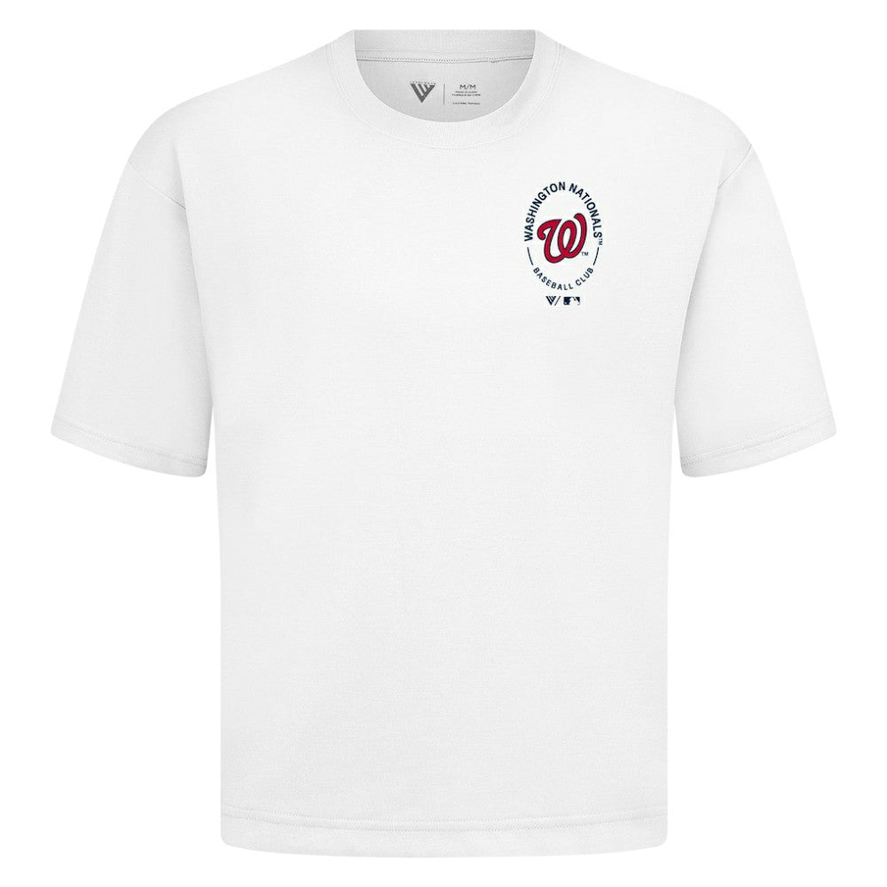 White Washington Nationals Levelwear Register Oversized Luxe Signature Knit T-Shirt