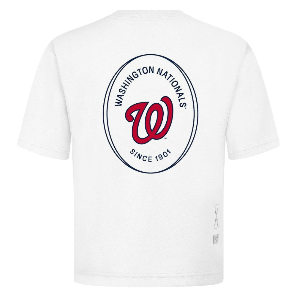 White Washington Nationals Levelwear Register Oversized Luxe Signature Knit T-Shirt