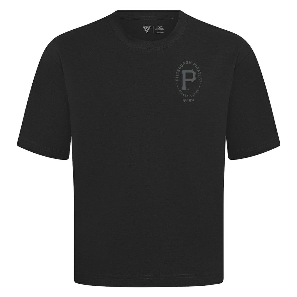 Black Pittsburgh Pirates Levelwear Register Oversized Luxe Signature Knit T-Shirt