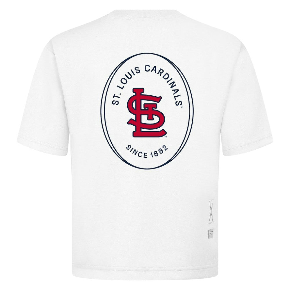 White St. Louis Cardinals Levelwear Register Oversized Luxe Signature Knit T-Shirt