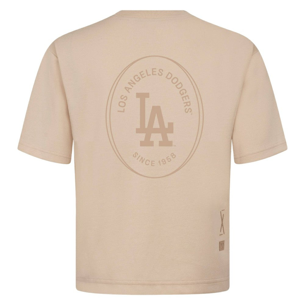 Khaki Los Angeles Dodgers Levelwear Register Oversized Luxe Signature Knit T-Shirt