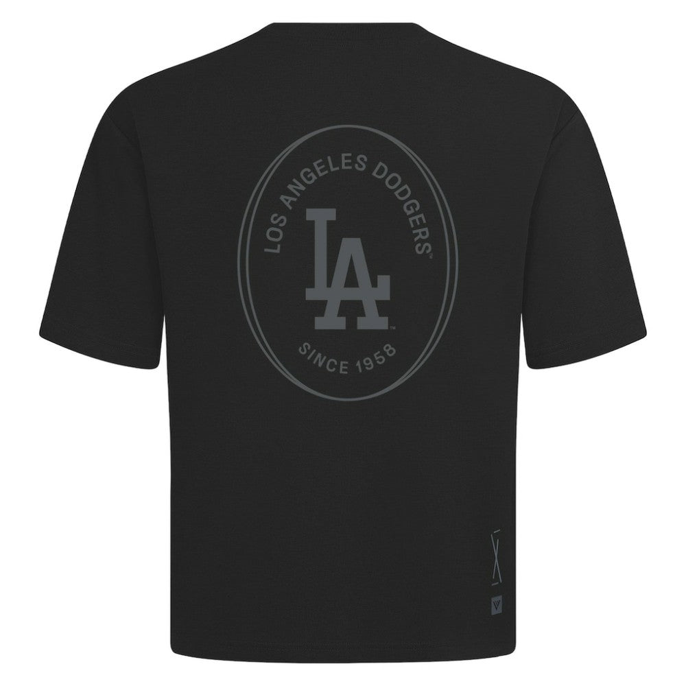 Black Los Angeles Dodgers Levelwear Register Oversized Luxe Signature Knit T-Shirt