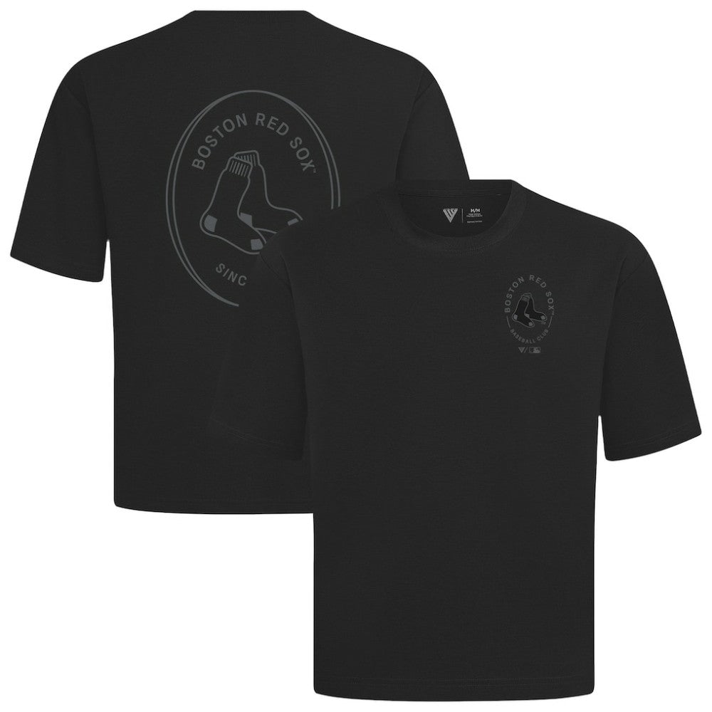 Black Boston Red Sox Levelwear Register Oversized Luxe Signature Knit T-Shirt