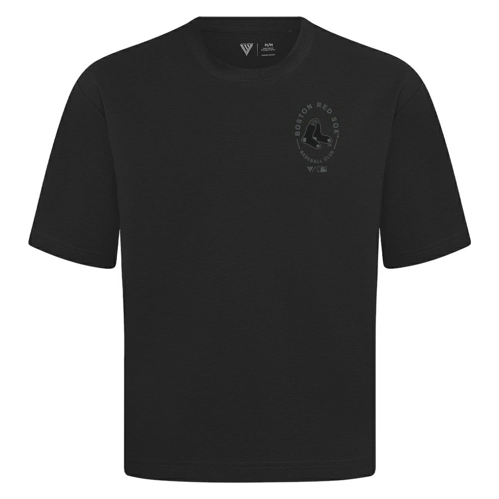 Black Boston Red Sox Levelwear Register Oversized Luxe Signature Knit T-Shirt