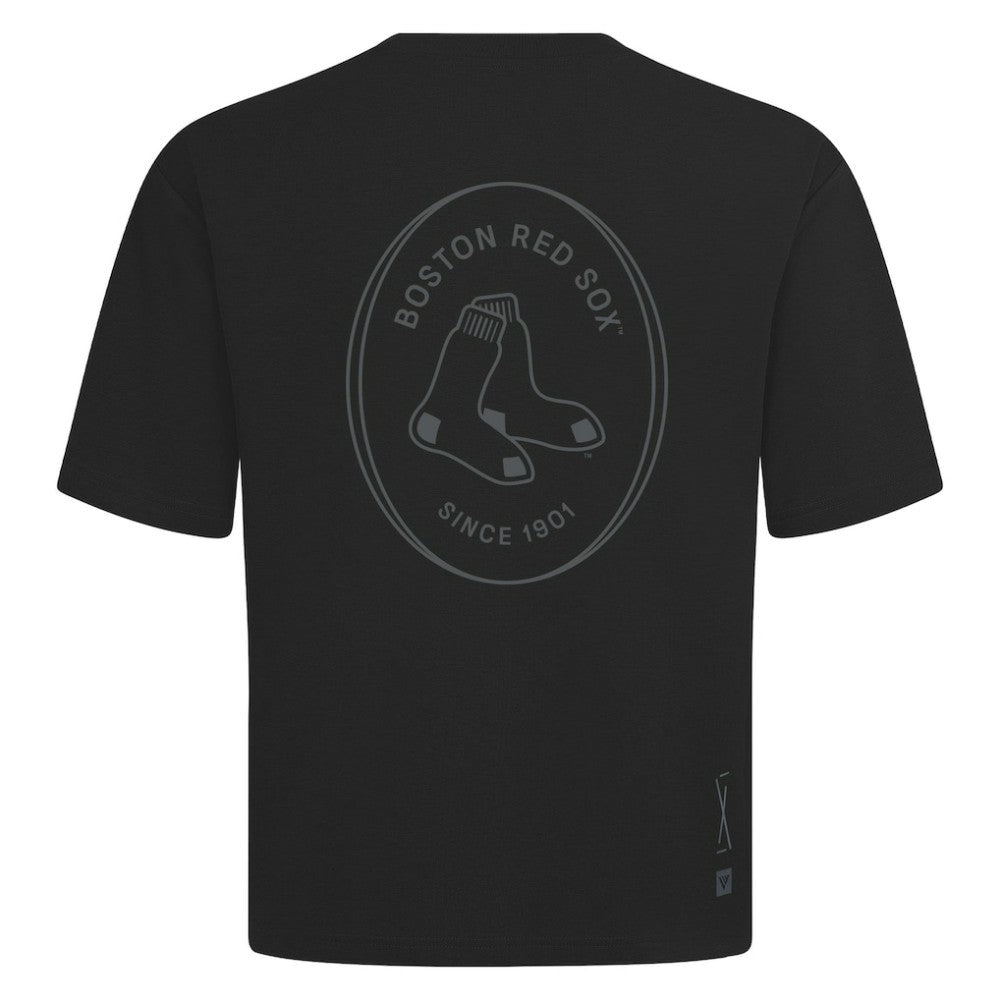 Black Boston Red Sox Levelwear Register Oversized Luxe Signature Knit T-Shirt