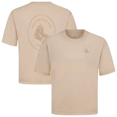 Khaki Boston Red Sox Levelwear Register Oversized Luxe Signature Knit T-Shirt
