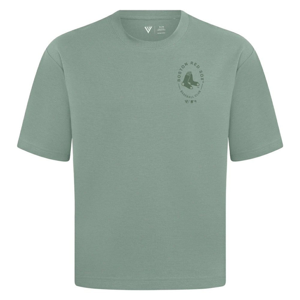 Green Boston Red Sox Levelwear Register Oversized Luxe Signature Knit T-Shirt