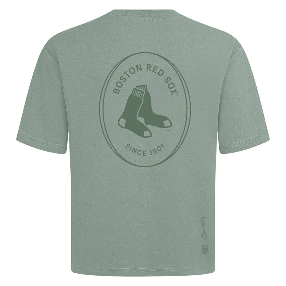 Green Boston Red Sox Levelwear Register Oversized Luxe Signature Knit T-Shirt