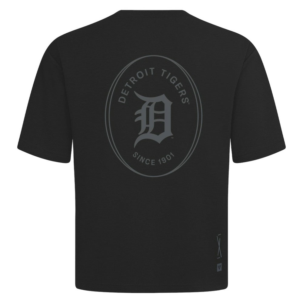 Black Detroit Tigers Levelwear Register Oversized Luxe Signature Knit T-Shirt