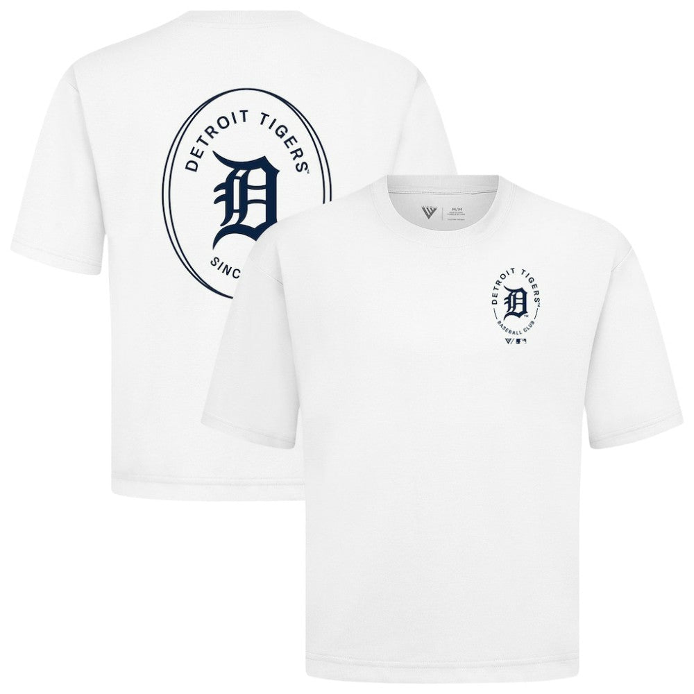 White Detroit Tigers Levelwear Register Oversized Luxe Signature Knit T-Shirt