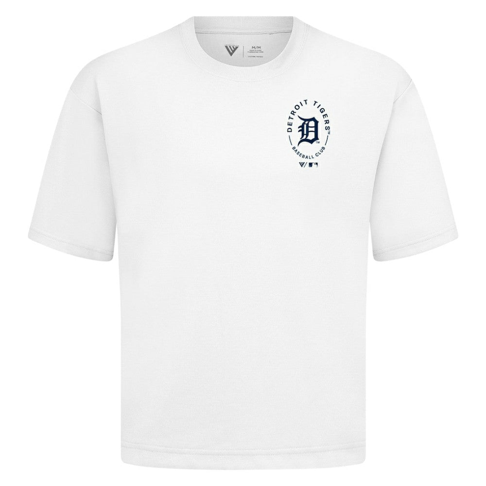 White Detroit Tigers Levelwear Register Oversized Luxe Signature Knit T-Shirt