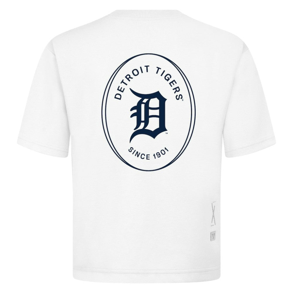 White Detroit Tigers Levelwear Register Oversized Luxe Signature Knit T-Shirt