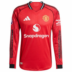 Manchester United Home 2025/26 Custom Long Sleeve Jersey