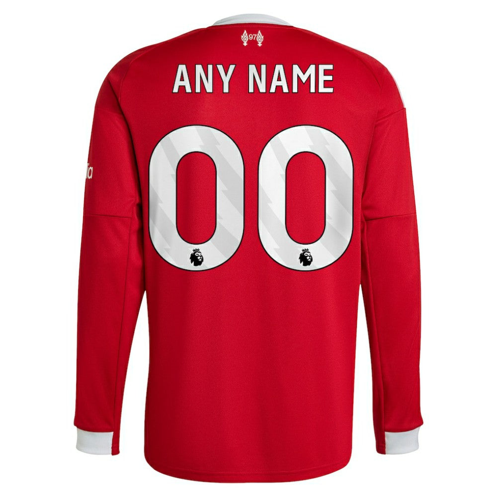 Liverpool 2025/26 Home Custom Replica Long Sleeve Jersey