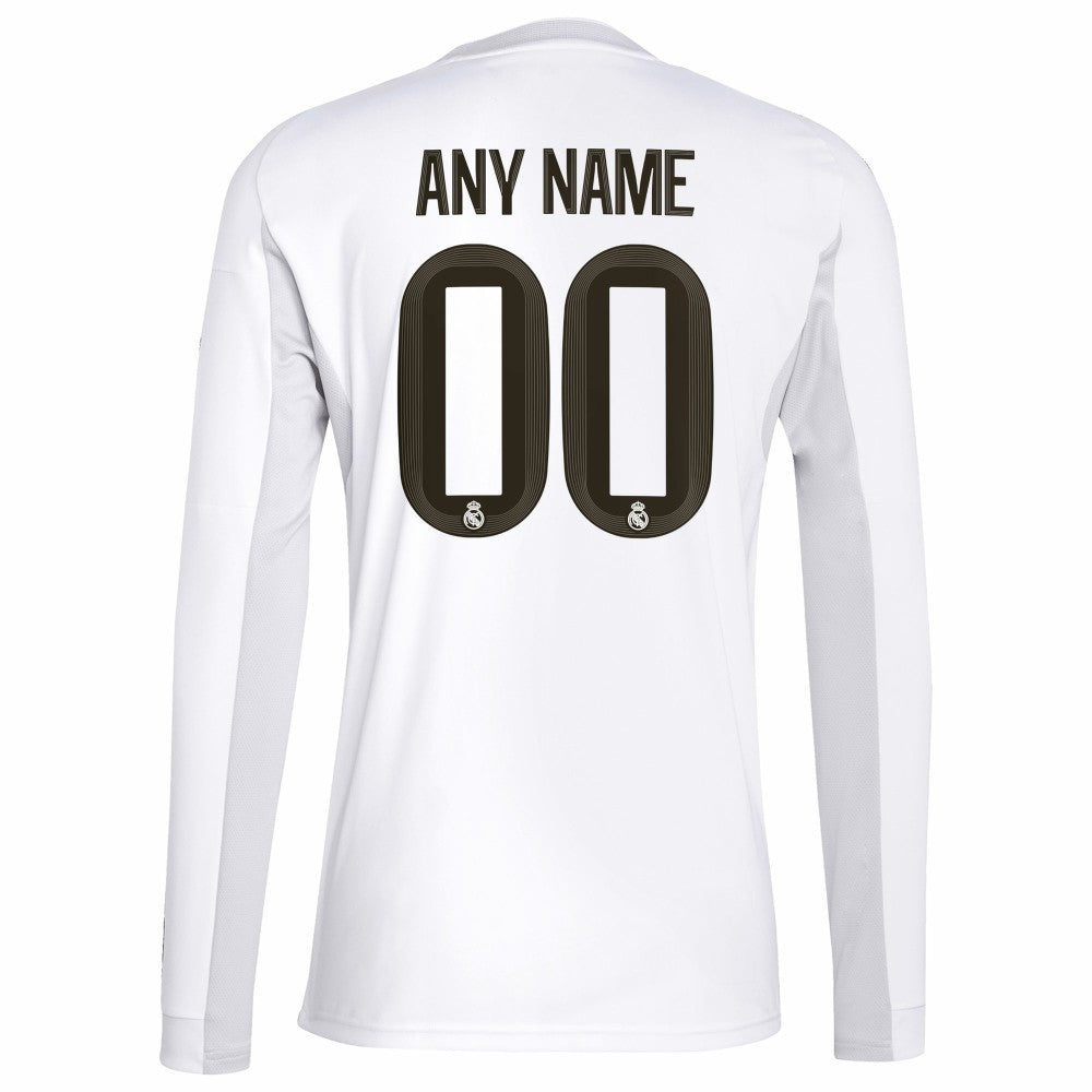 Real Madrid 2025/26 Home Replica Long Sleeve Custom Jersey
