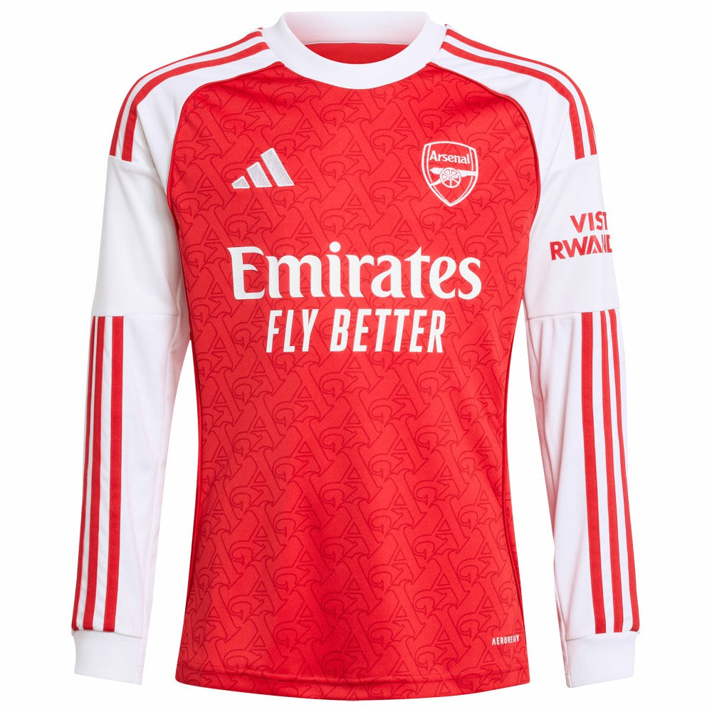 Arsenal Youth 2025/26 Home Replica Long Sleeve Custom Jersey