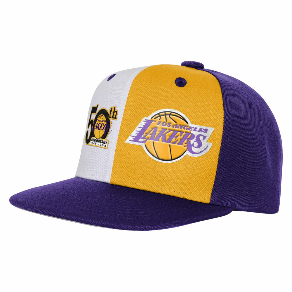 Mitchell & Ness Los Angeles Lakers Youth 50th Anniversary Duo Front Snapback Hat