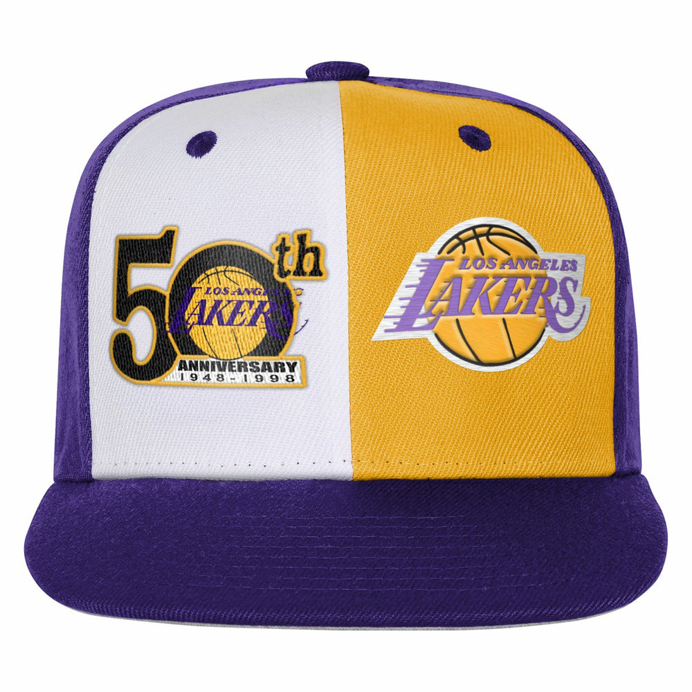 Mitchell & Ness Los Angeles Lakers Youth 50th Anniversary Duo Front Snapback Hat