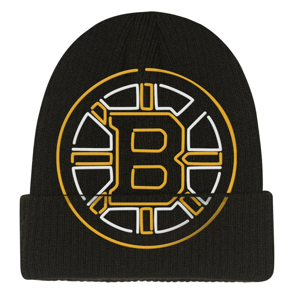 NHL Boston Bruins Mitchell & Ness Youth Neon Line Lights Cuffed Knit Hat
