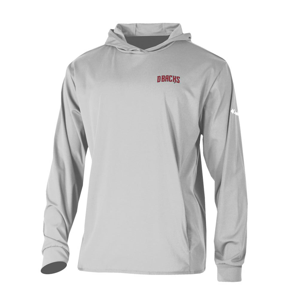Gray Arizona Diamondbacks Columbia Long Drive Pullover Hoodie