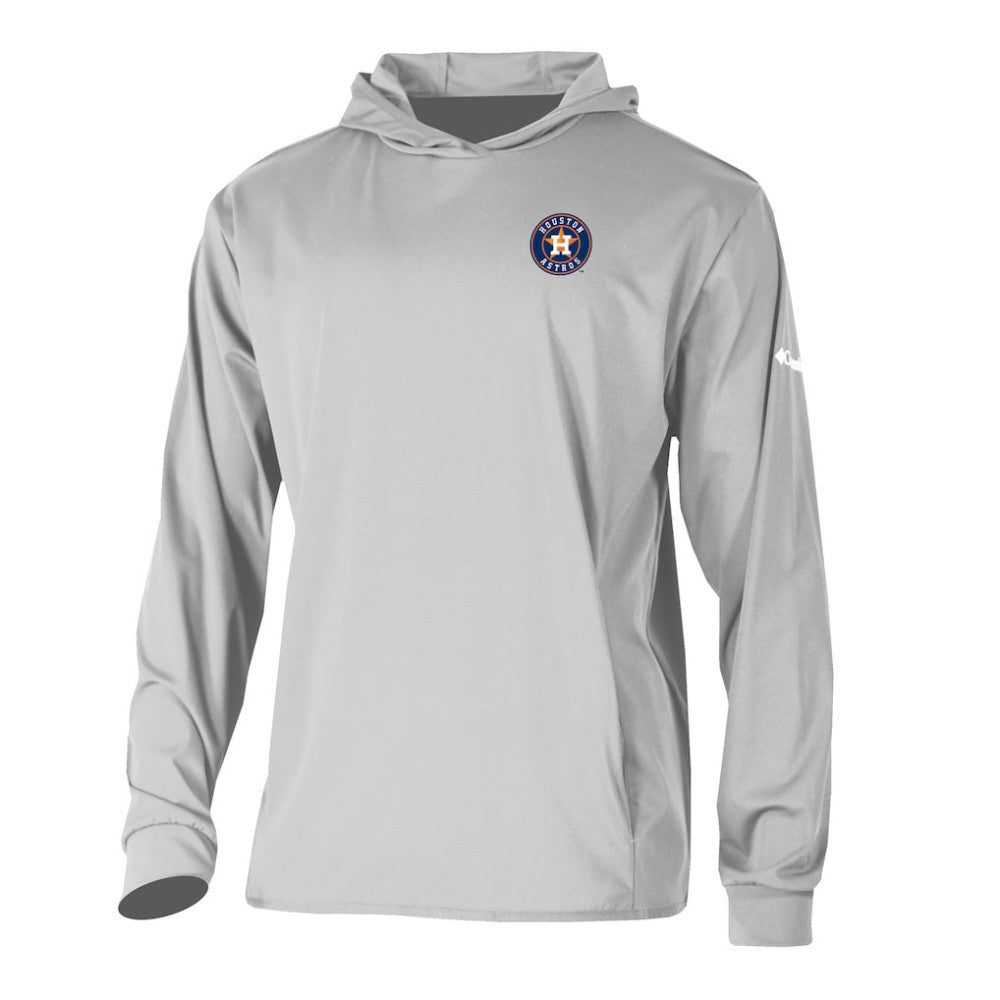Gray Houston Astros Columbia Long Drive Pullover Hoodie