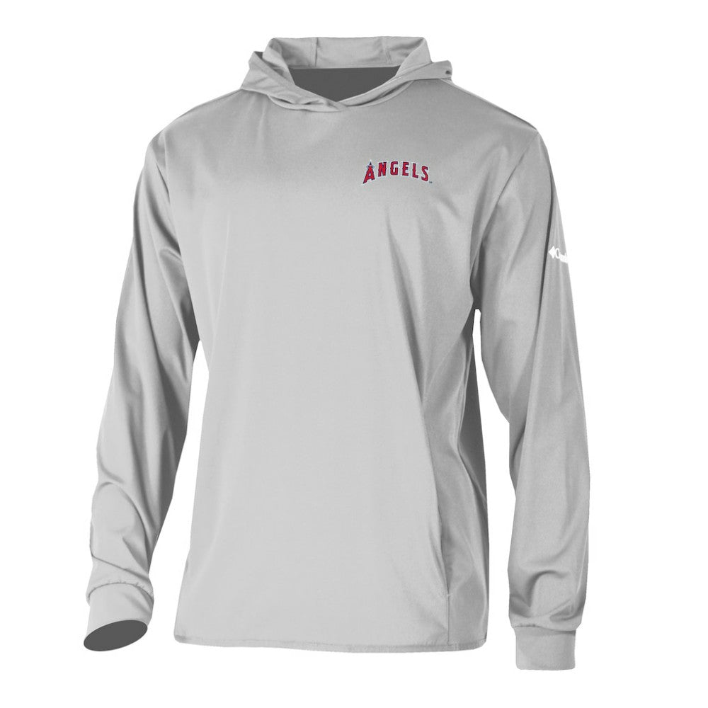 Gray Los Angeles Angels Columbia Long Drive Pullover Hoodie
