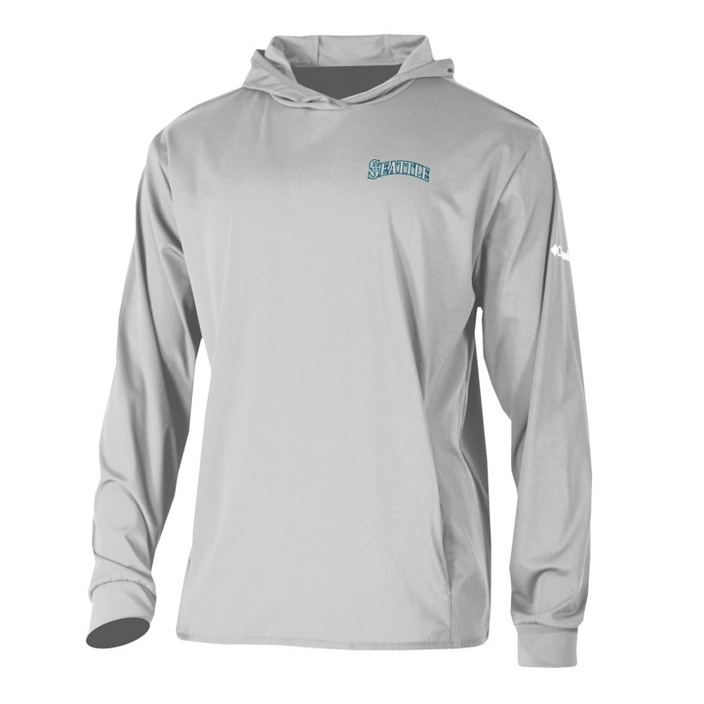 Gray Seattle Mariners Columbia Long Drive Pullover Hoodie