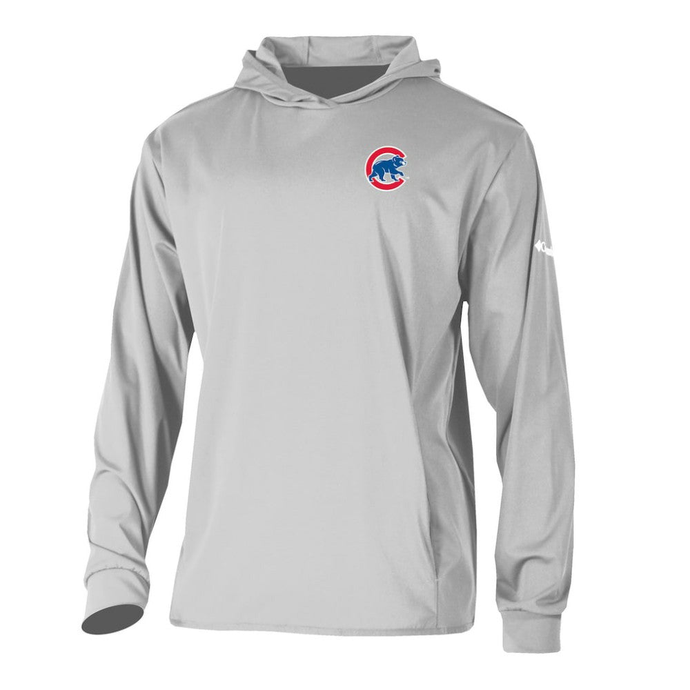 Gray Chicago Cubs Columbia Long Drive Pullover Hoodie