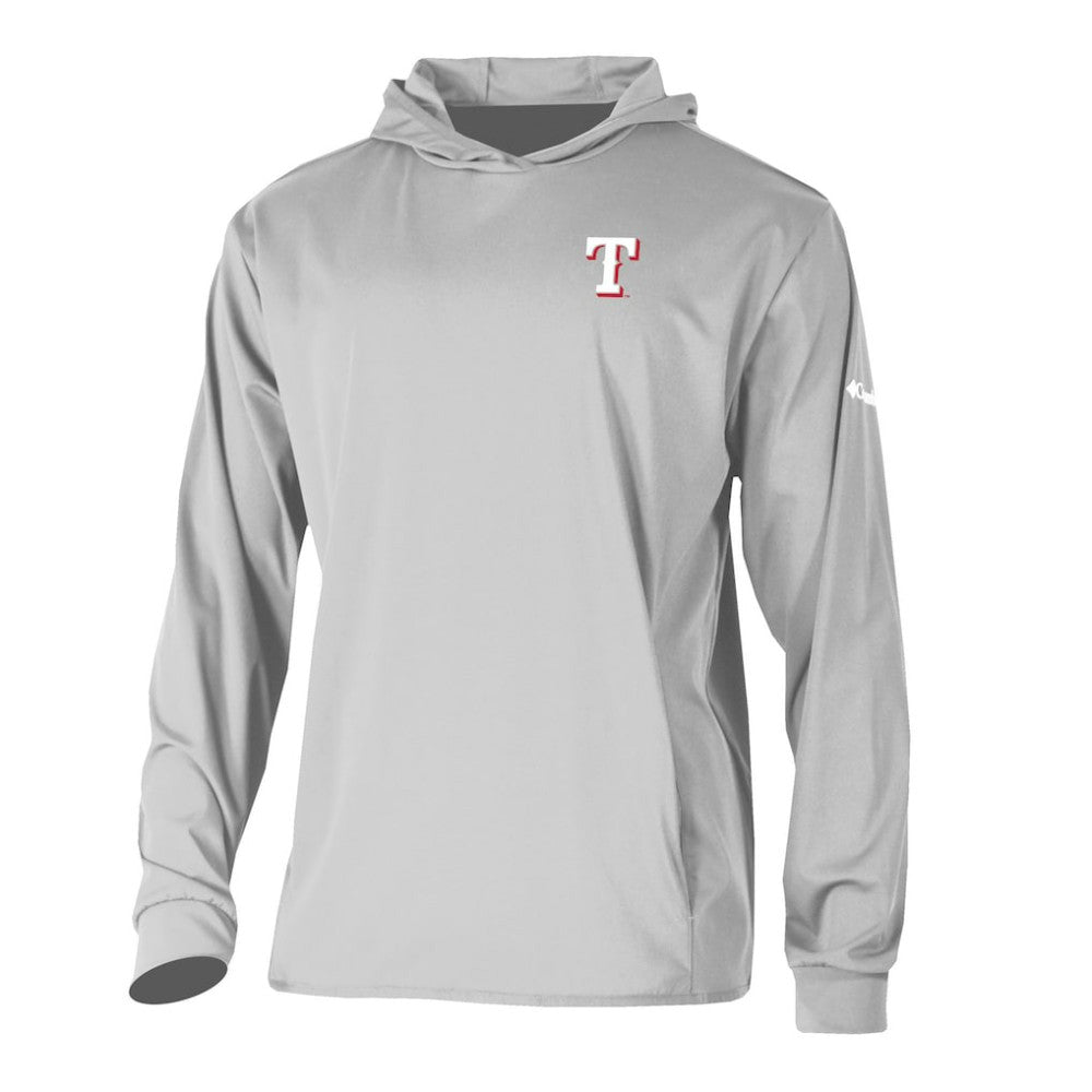 Gray Texas Rangers Columbia Long Drive Pullover Hoodie