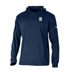 Navy Detroit Tigers Columbia Long Drive Pullover Hoodie