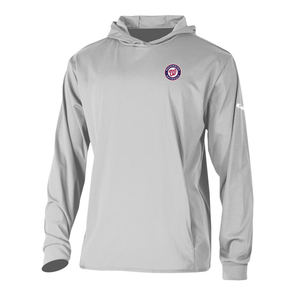 Gray Washington Nationals Columbia Long Drive Pullover Hoodie