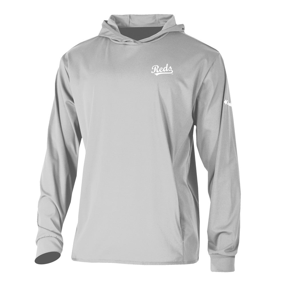 Gray Cincinnati Reds Columbia Long Drive Pullover Hoodie