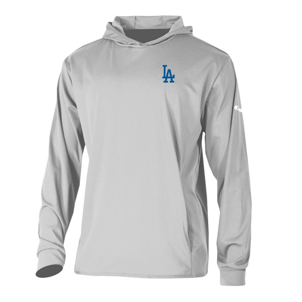 Gray Los Angeles Dodgers Columbia Long Drive Pullover Hoodie