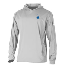 Gray Los Angeles Dodgers Columbia Long Drive Pullover Hoodie