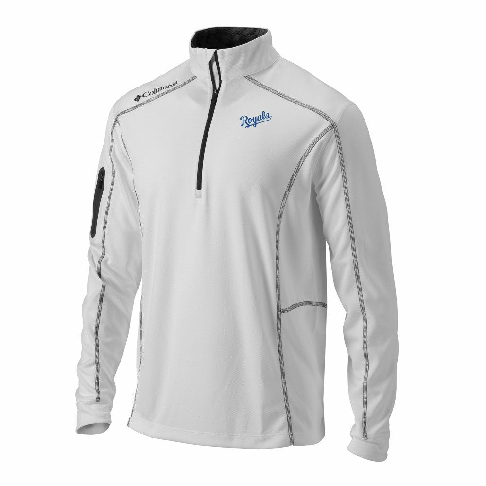 White Kansas City Royals Columbia Omni-Wick Shotgun Quarter-Zip Pullover